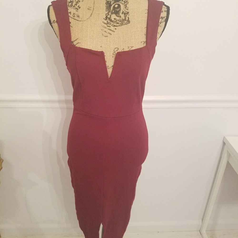 Burgundy Midi Bodycon